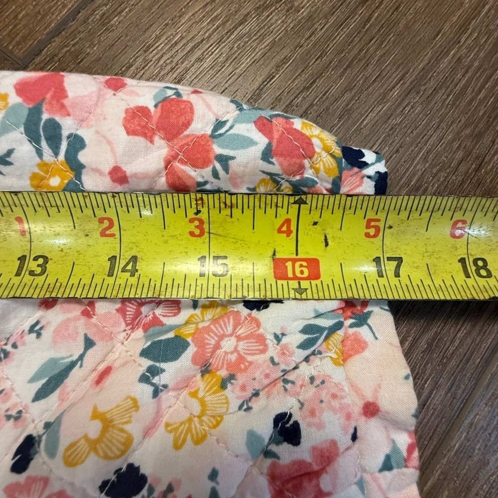 Janie and Jack Girls Quilted Floral Jacket Sz 6 Lightweight, Button Front - Picture 9 of 12